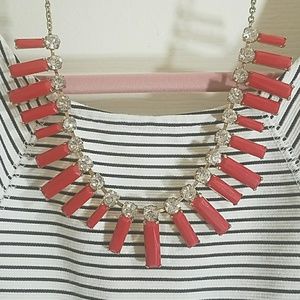 Fiery Red &  Diamonate Necklace